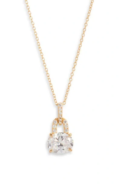Nordstrom Delicate Cubic Zirconia Pendant Necklace In 14k Gold Plated