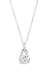Nordstrom Delicate Cubic Zirconia Pendant Necklace In Platinum Plated