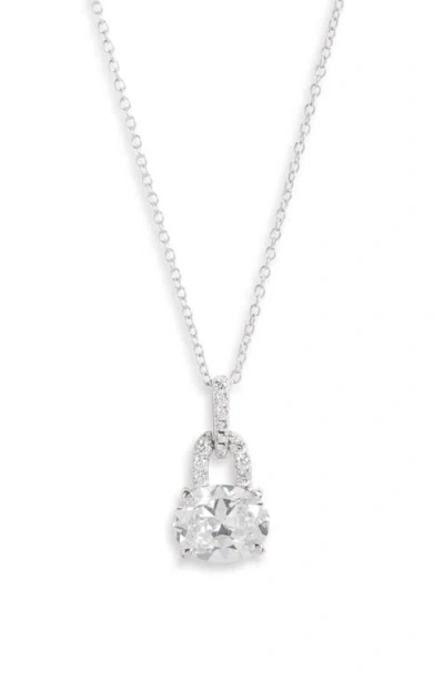 Nordstrom Delicate Cubic Zirconia Pendant Necklace In Platinum Plated