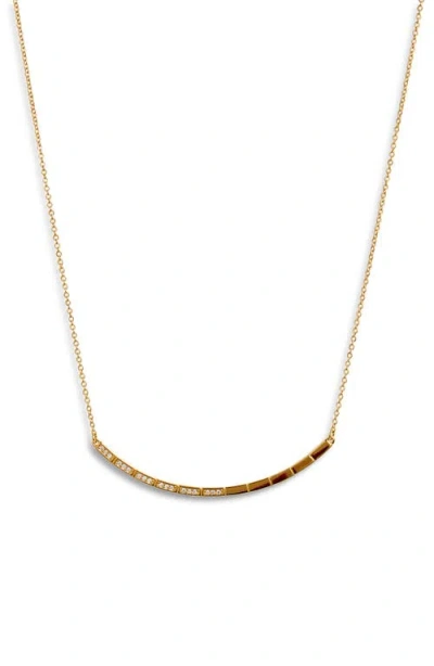 Nordstrom Delicate Mixed Cubic Zirconia Bar Pendant Necklace In Clear- Gold
