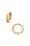 Nordstrom Demi Fine Cubic Zirconia Huggie Hoop Earrings In 14k Gold Plated
