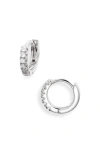 Nordstrom Demi Fine Cubic Zirconia Huggie Hoop Earrings In Sterling Silver Plated