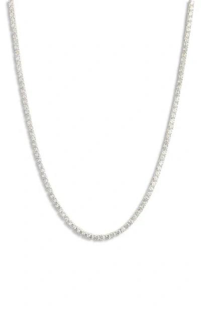 Nordstrom Demi Fine Cubic Zirconia Tennis Necklace In Sterling Silver Plated