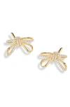Nordstrom Demi Fine Delicate Bow Stud Earrings In 14k Gold Plated