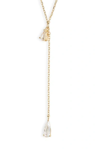 Nordstrom Demi Fine Duo Pendant Y-necklace In Clear- Gold