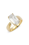 Nordstrom Demi Fine Emerald Cut Cubic Zirconia Open Ring