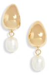 Nordstrom Demi Fine Faux Pearl Drop Earrings In Faux Pearl/14k Gold Plated