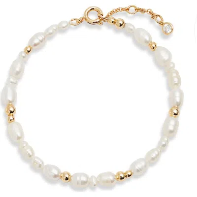 Nordstrom Demi Fine Freshwater Pearl Bracelet In Metallic