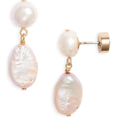 Nordstrom Demi Fine Freshwater Pearl Drop Earrings In Metallic