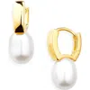 Nordstrom Demi Fine Freshwater Pearl Huggie Hoop Earrings