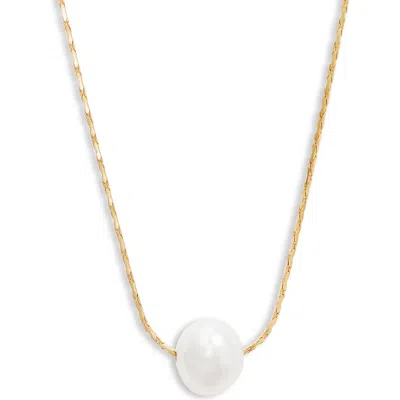 Nordstrom Demi Fine Freshwater Pearl Pendant Necklace In White- Gold