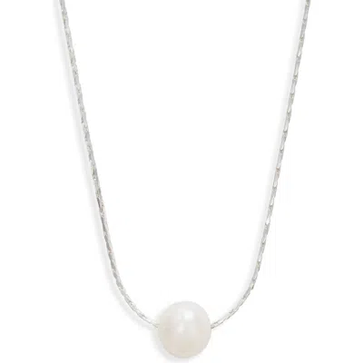 Nordstrom Demi Fine Freshwater Pearl Pendant Necklace In White- Silver