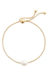 Nordstrom Demi Fine Freshwater Pearl Slider Bracelet In 14k Gold Plated