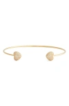 Nordstrom Demi Fine Heart Accent Cuff Bracelet In 14k Gold Plated