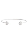 Nordstrom Demi Fine Heart Accent Cuff Bracelet In Silver