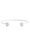 Nordstrom Demi Fine Heart Accent Cuff Bracelet In Sterling Silver Plated