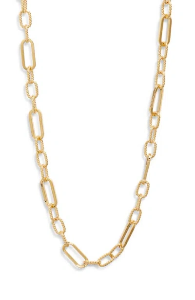 Nordstrom Demi Fine Long Paper Clip Necklace In Gold