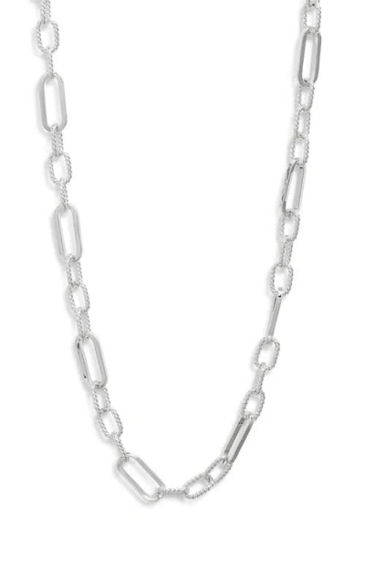 Nordstrom Demi Fine Long Paper Clip Necklace In Metallic
