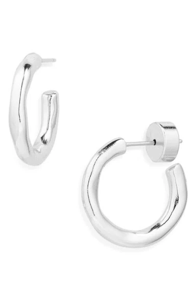 Nordstrom Demi Fine Molten Hoop Earrings In Silver