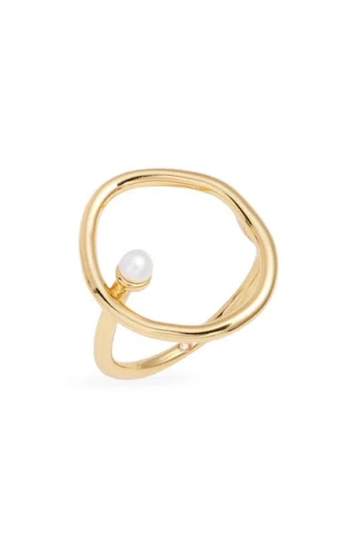 Nordstrom Demi Fine Open Freshwater Pearl Ring In Pattern