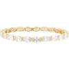 Nordstrom Demi Fine Oval Cut Cubic Zirconia Stretch Bracelet In Gold