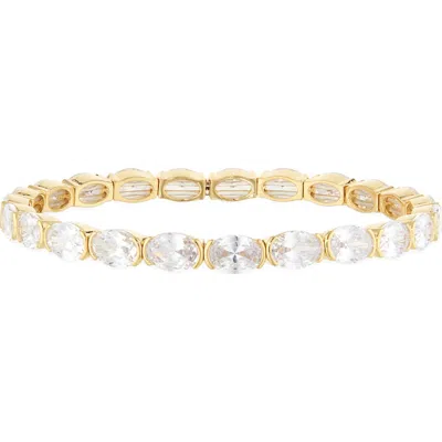 Nordstrom Demi Fine Oval Cut Cubic Zirconia Stretch Bracelet In Gold