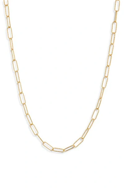 Nordstrom Demi Fine Paper Clip Necklace In 14k Gold Plated