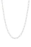 Nordstrom Demi Fine Paper Clip Necklace In Sterling Silver Plated