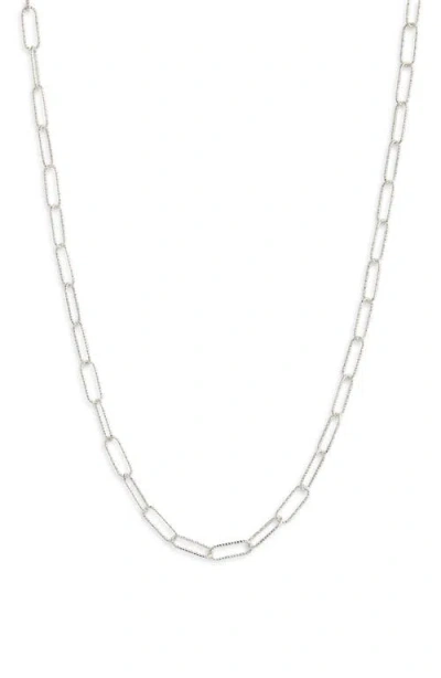 Nordstrom Demi Fine Paper Clip Necklace In Sterling Silver Plated