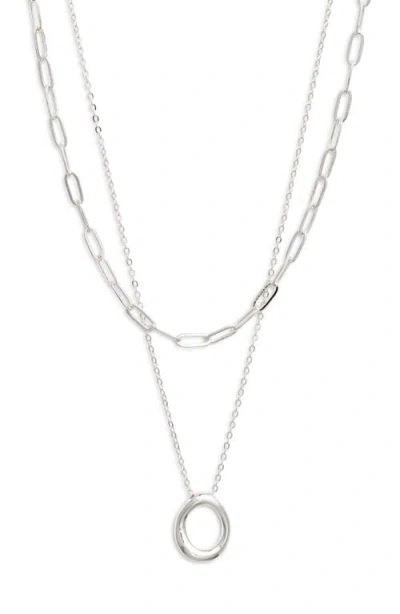Nordstrom Demi Fine Paper Clip Pendant Necklace In Metallic