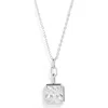 Nordstrom Demi Fine Radiant Cubic Zirconia Pendant Necklace In Sterling Silver Plated