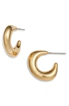 Nordstrom Demi Fine Rounded Angular Hoop Earrings In 14k Gold Plated