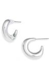 Nordstrom Demi Fine Rounded Angular Hoop Earrings In Silver