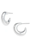 Nordstrom Demi Fine Rounded Angular Hoop Earrings In Sterling Silver Plated