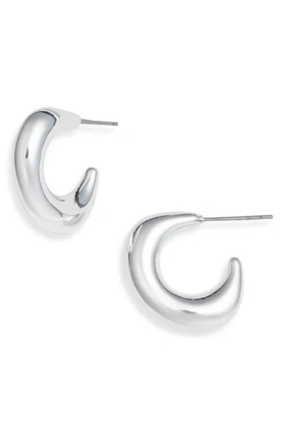 Nordstrom Demi Fine Rounded Angular Hoop Earrings In Sterling Silver Plated