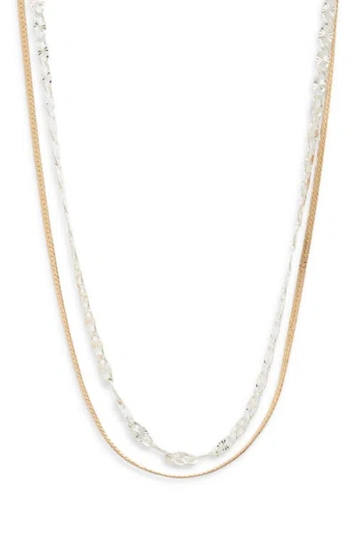 Nordstrom Demi Fine Set Of 2 Chain Necklaces In White