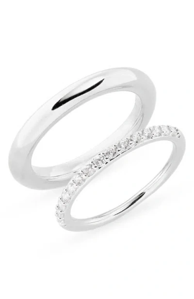 Nordstrom Demi Fine Set Of 2 Rings In Silver