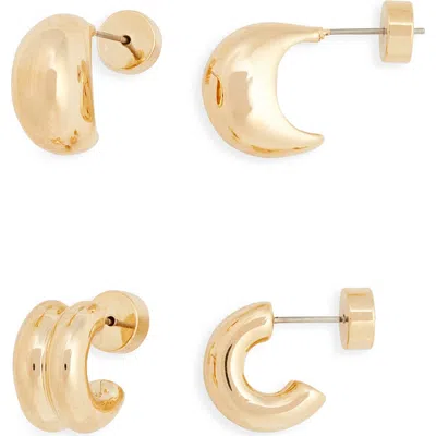 Nordstrom Demi Fine Set Of 2 Wide Hoop Earrings In Gold