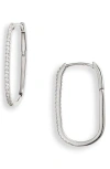 Nordstrom Demi Fine Skinny Oval Hoop Earrings In Sterling Silver Plated