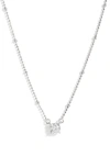 Nordstrom Demi Fine Solitaire Cubic Zirconia Necklace In Platinum Plated