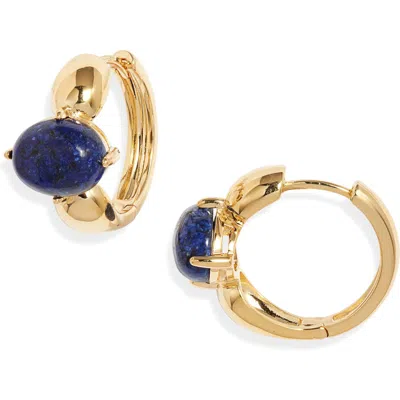 Nordstrom Demi Fine Stone Huggie Hoop Earrings In Lapis- Gold