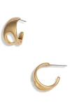 Nordstrom Demi Fine Tapered Cutout Hoop Earrings In 14k Gold Plated