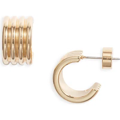 Nordstrom Demi Fine Wide Ridge Hoop Earrings In Gold