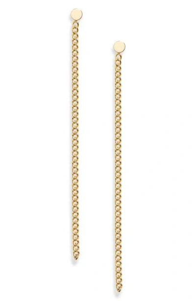 Nordstrom Demifine Chain Linear Drop Earrings In 14k Gold Plated