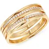 Nordstrom Demifine Cubic Zirconia Crossover Multiband Ring In Gold
