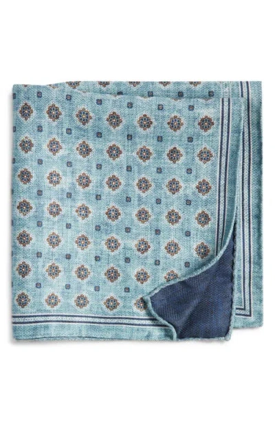 Nordstrom Diamond Medallion Silk Pocket Square In Blue