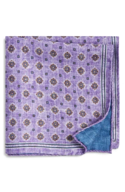 Nordstrom Diamond Medallion Silk Pocket Square In Purple