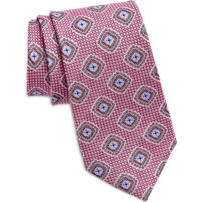 Nordstrom Diamond Medallion Silk Tie In Pink