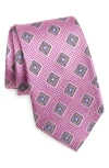 Nordstrom Diamond Pattern Silk Jacquard Tie In Pink