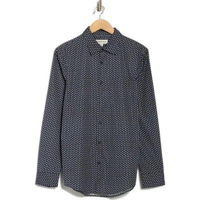 Nordstrom Diamond Print Cotton Button-up Shirt In Gray